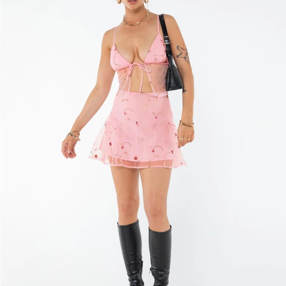 Princess Polly Rosen Mini Skirt Pink Floral